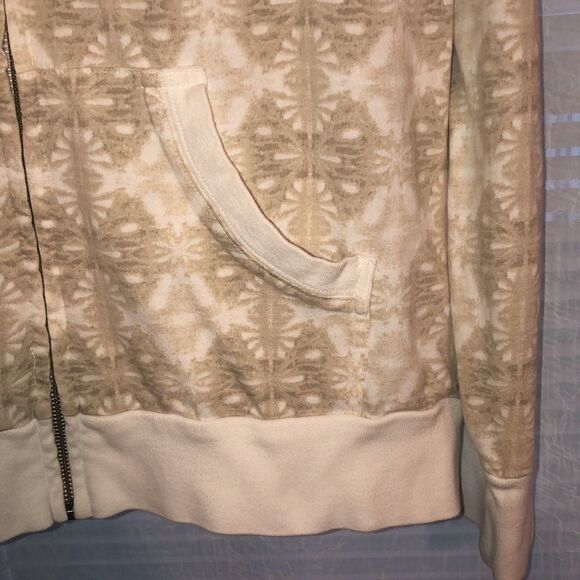 Woolrich L Ivory Taupe Cotton Full Zip Hoodie - Picture 6 of 11